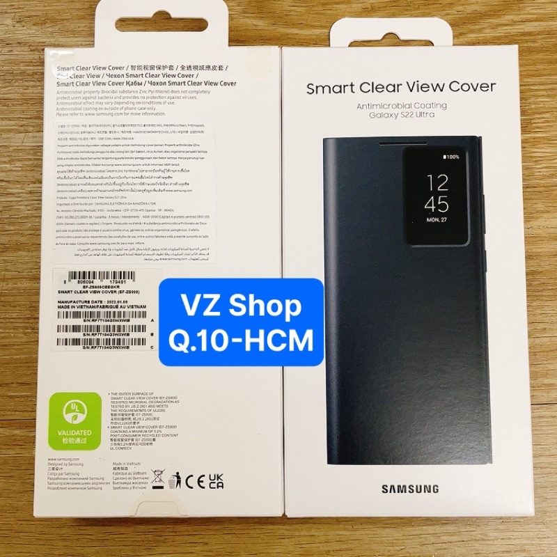 Chính hãng-Bao da Samsung Galaxy S22+/ S22 Ultra Smart Clear View Cover