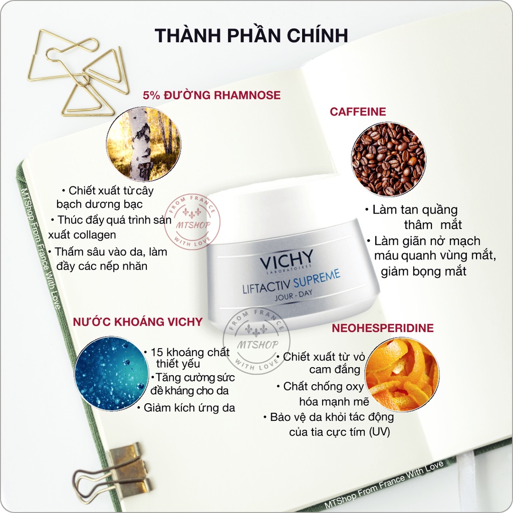 VICHY Kem Ngày Chống Lão Hóa Liftactiv Supreme:  Dưỡng Ẩm, Ngăn Ngừa Nếp Nhăn & Làm Da Săn Chắc, Sáng Mịn [Nội địa Pháp]