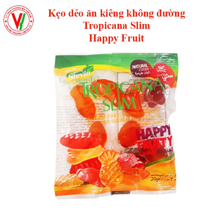 Kẹo dẻo ăn kiêng không đường Tropicana Slim Happy Fruit 20g