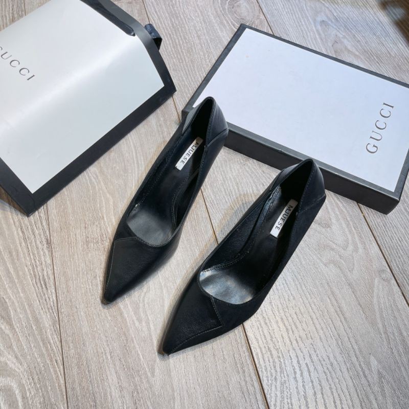 X(ẢNH THẬT) Giày Cao Gót 7p Da Lộn Pha Da Mềm Êm Fullbox Cao Cấp