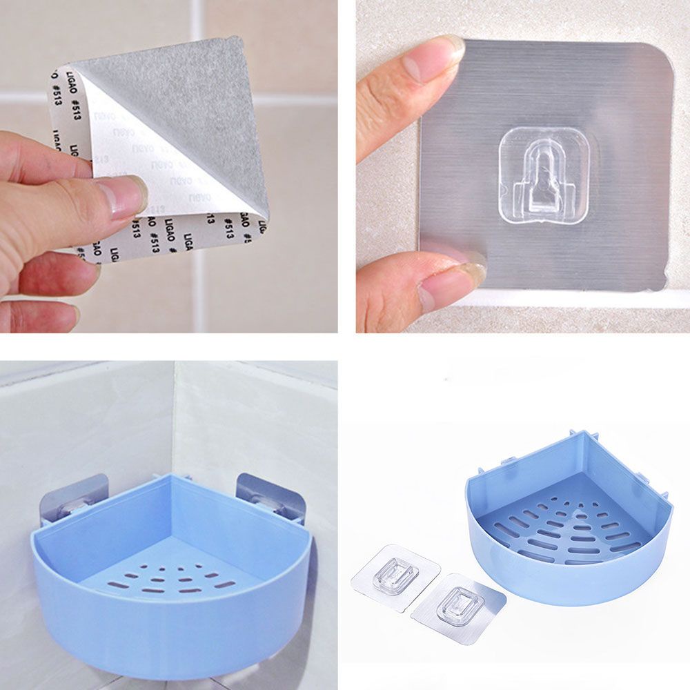 Giá Đỡ Đựng Xà Phòng Bằng Nhựa Gắn Góc Tường Không Cần Đinh Tiện Dụng Cho Phòng Tắm