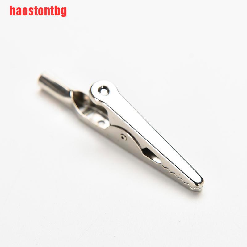 [haostontbg]10x Stainless Steel Alligator Crocodile Test Clips Cable Lead Screw Probe Fixing