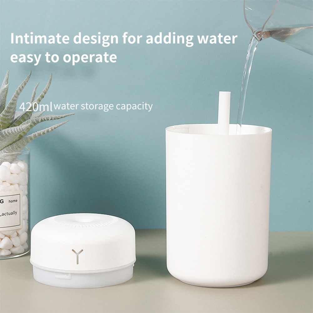 Máy Phun Sương Tạo Độ Ẩm Không Khí 420ml Mini Mềm Mại Nhiều Màu Sắc Kèm Sạc USB Tiện Dụng