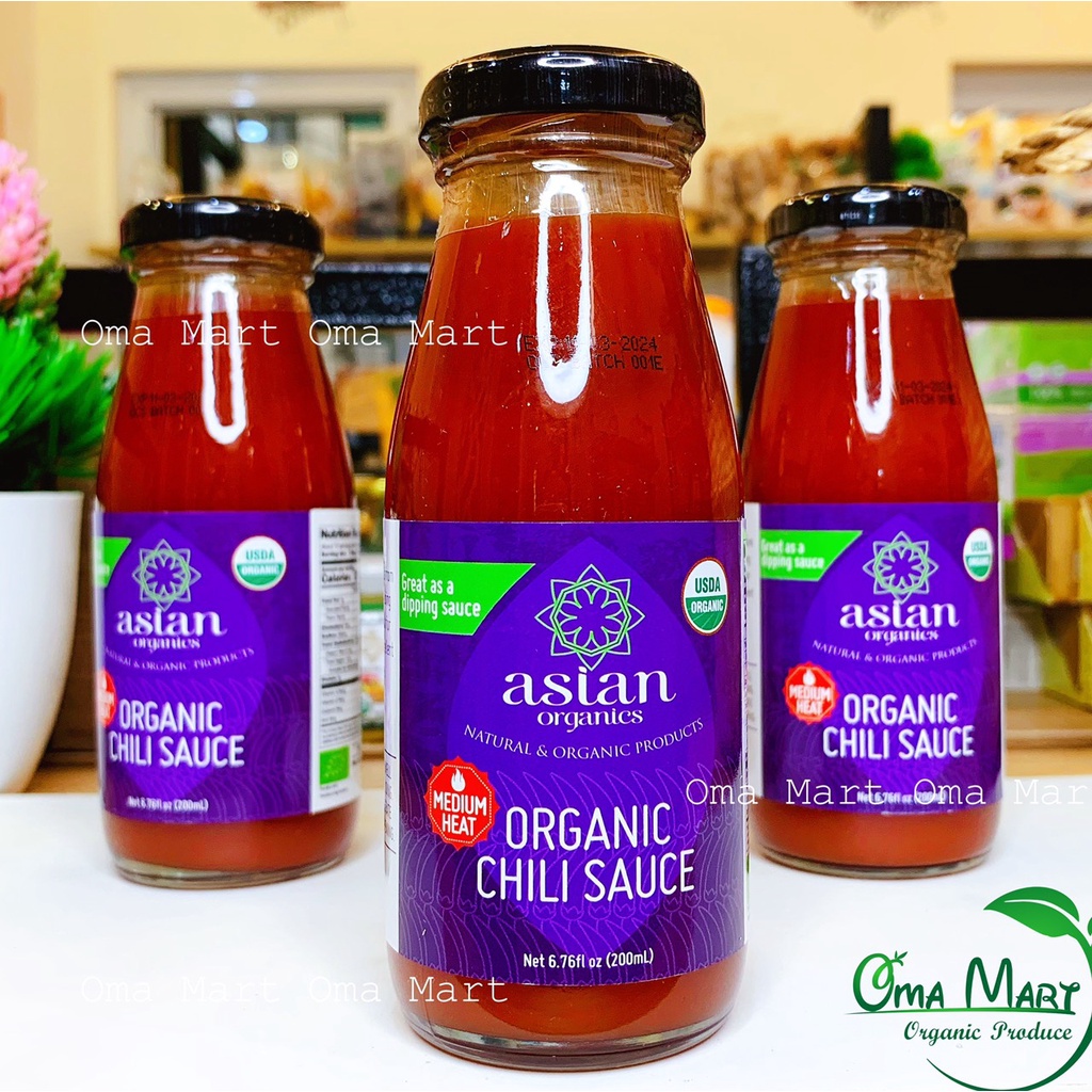 Sốt ớt cay chua ngọt hữu cơ Asian Organics 200ml (cay vừa)