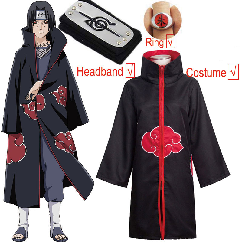 Bộ trang phục hóa trang nhân vật Anime Naruto Akatsuki Uchiha Itachi Sharingan