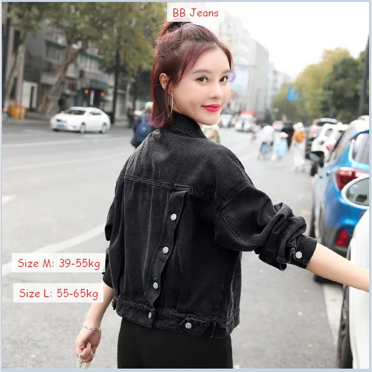 Áo khoác nữ chất jean cao cấp thời trang form dưới 58Kg cools đậm BB51 | BigBuy360 - bigbuy360.vn