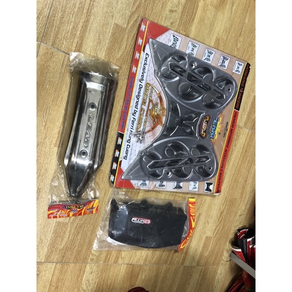 Giá trọn bộ 3 món ốp xe LEAD 2013->2015 bao gồm có Sàn chân +Ốp bầu gió (pô e )+Ốp Pô cao cấp giá rẻ