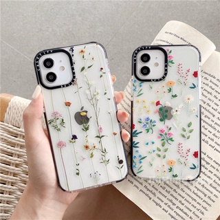 Ốp Điện Thoại Silicon Mềm Trong Suốt Phối Hoa Khô Dành Cho Iphone 6 6s 8 7 Plus Se 2020 X Xr 11 12 Pro Xs Max