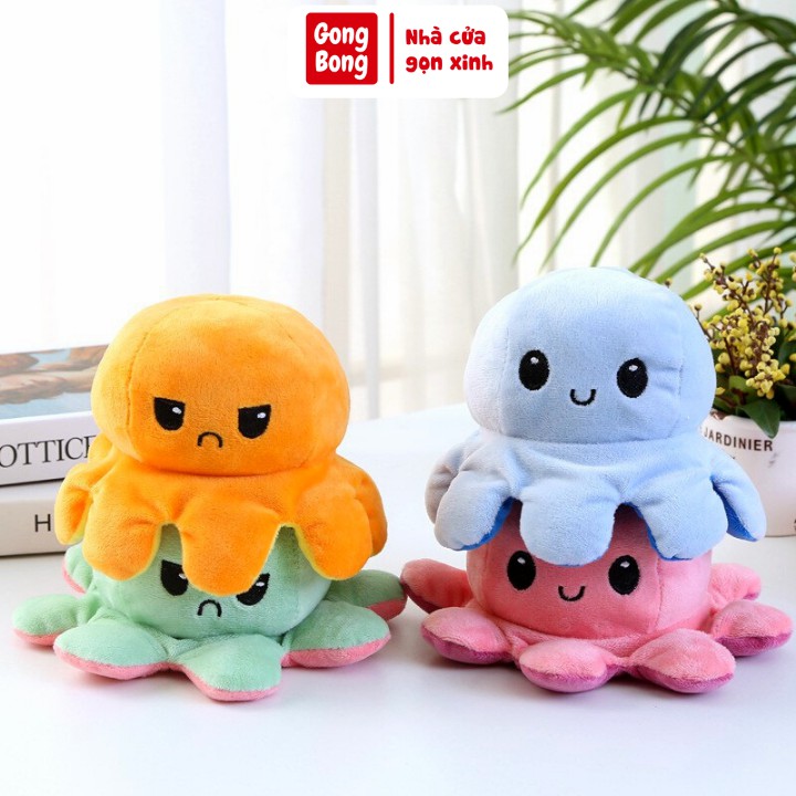 Bạch tuộc cảm xúc reversible octopus 20cm gấu bông 2 mặt cute xinh xắn Gong Bong Store