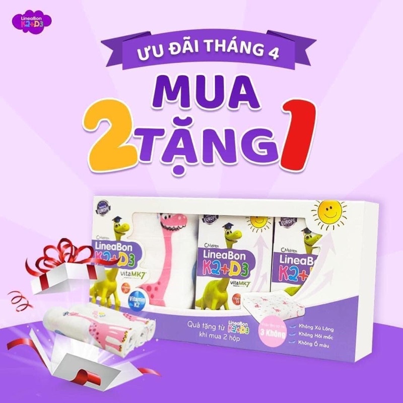 ✅  LINEABON K2 + D3 - Bổ sung K2, D3 giúp hấp thụ canxi tối đa, cao hơn thông mình hơn