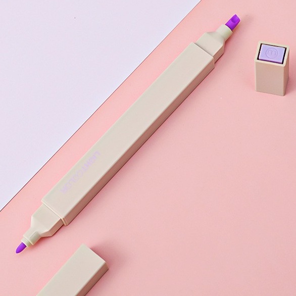 Bút highlight pastel 2 đầu bút đánh dấu gam xinh xắn