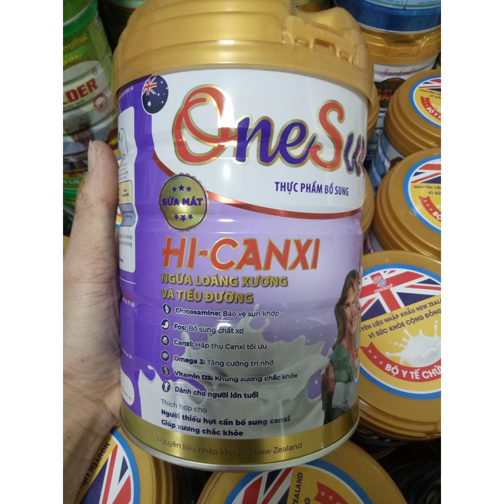 Sữa Onesure Hi-Canxi dành cho người lớn ngừa loãng xương &amp; tiểu đường lon 900g