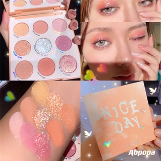 [Hàng mới về] Bảng phấn mắt Guicami 9 màu lì và ánh nhũ chống thấm nước lâu trôi