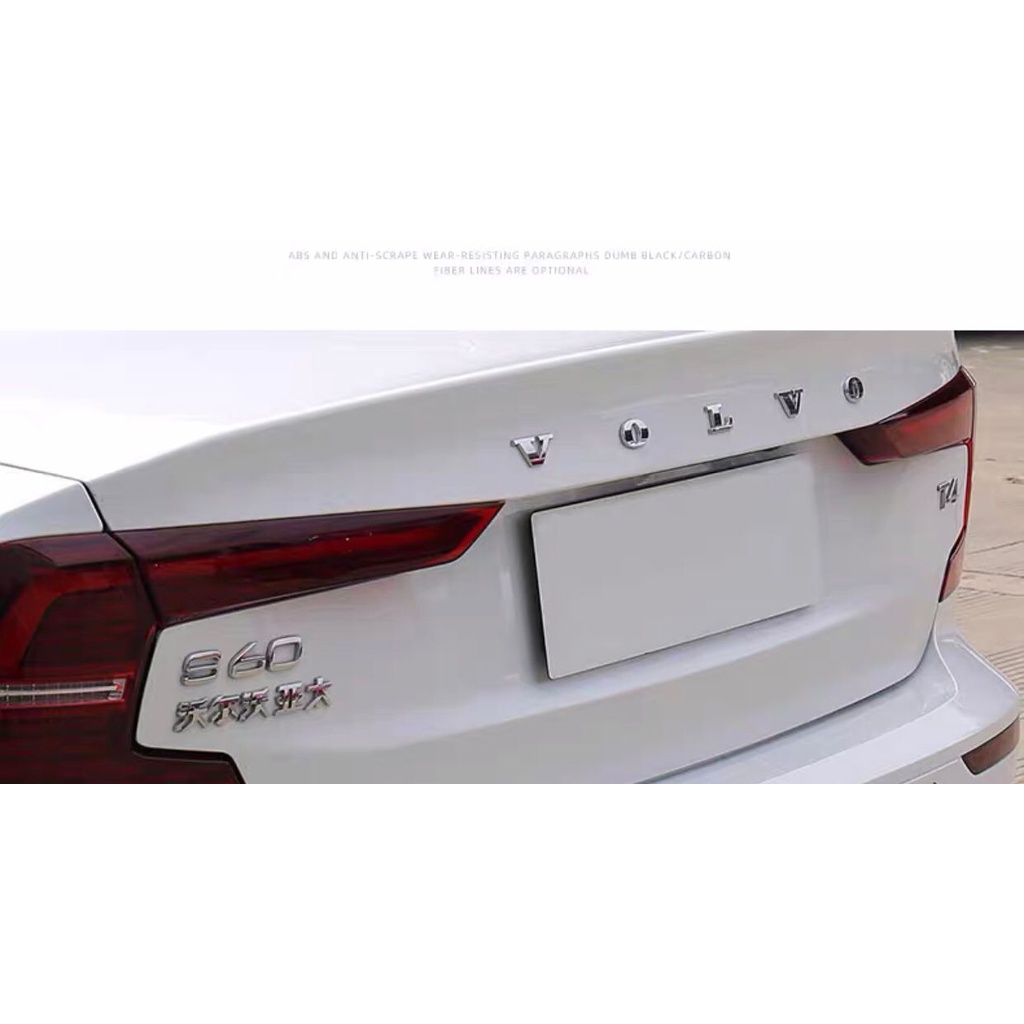 Logo chữ 3D nổi VOLVO bằng nhựa ABS dán sau xe volvo màu bạc sáng bóng