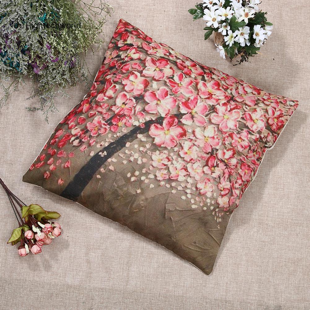 Hightechworld Durable Flax Home Square Pillow Case Decorative Pillowslip 45x45cm