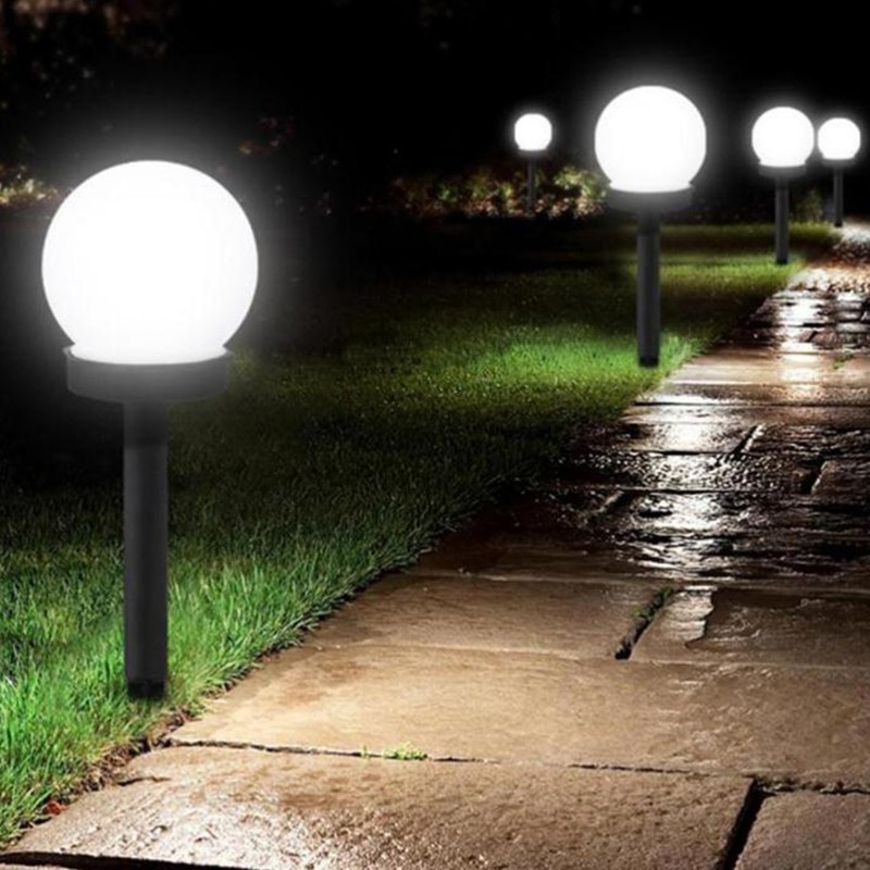 Bóng Đèn LED Tròn Sử Dụng Năng Lượng Mặt Trời Trang Trí Lối Đi Sân Vườn