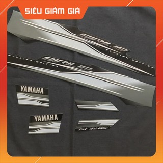 Bộ tem dán xe máy yamaha sirius 2018 zin màu đen