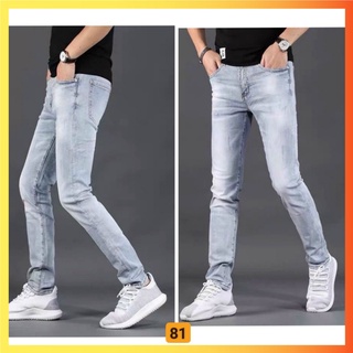 Quần jean nam Rin Chất Bò Trơn  Bạc Ống Côn Cao Cấp Form Chuẩn Co Giãn HG151
