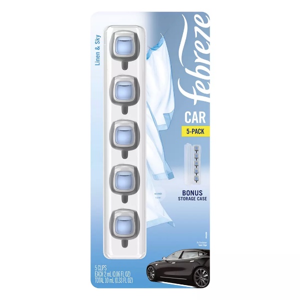 Set 5 nước hoa xe hơi Febreze Car của Mỹ giảm nguy cơ say xe hương thơm dịu nhẹ không hắc - EDS Hàng Mỹ