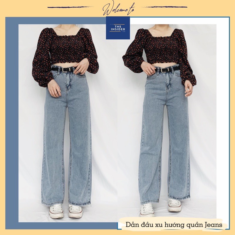 Quần bò nữ Quần Jeans suông dài Q2061ti