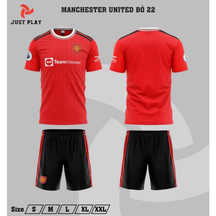 Áo đá bóng đá banh CLB MU đỏ 2022-2023 Sân nhà just play