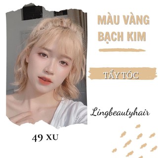 Thuốc nhuộm tóc hàn quốc màu Vàng BẠCH KIM kèm oxy và gang tay- Tẩy tóc/nâng tone