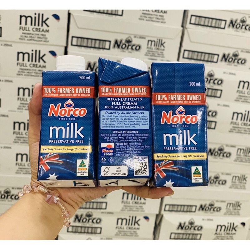 Date 2022 Sữa tươi Norco Nội địa Úc - thùng 24 hộp