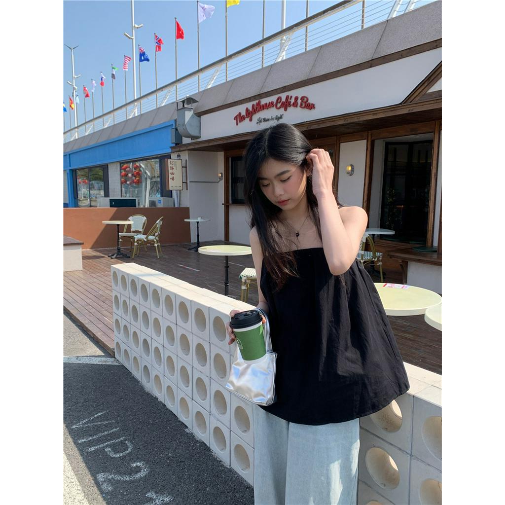 63886 Áo Yếm Cổ Phẳng Đơn Giản