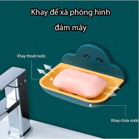 [BAO GIÁ SHOPPE] Hộp Để Xà Phòng Hình Đám Mây 2 Lớp Gắn Tường Siêu Chắc