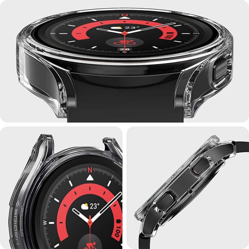 Jansin Ốp Bảo Vệ + Dây Đeo Bằng Nhựa Trong Suốt Cho Đồng Hồ Thông Minh samsung galaxy watch 5 pro 45mm