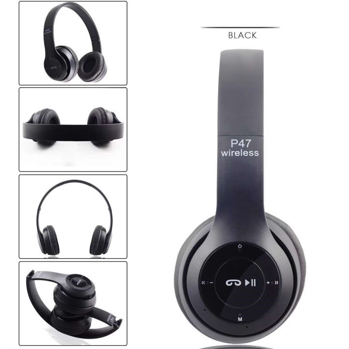 *BAO TEST 1 ĐỔI 1* TAI NGHE CHỤP TAI, HEADPHONE GOOGLE P47 BLUETOOTH, KHÔNG DÂY, có khe cắm thẻ nhớ TÍCH HỢP TẤ