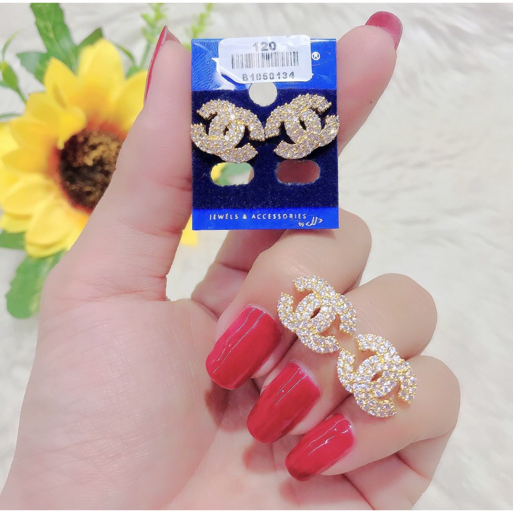 Đôi Bông Tai Nữ Chữ X Mạ Vàng 18K - 0341807- Đi Tiệc Rất Sang - Mang Đi Chơi, Đi Tiệc Rất Sang