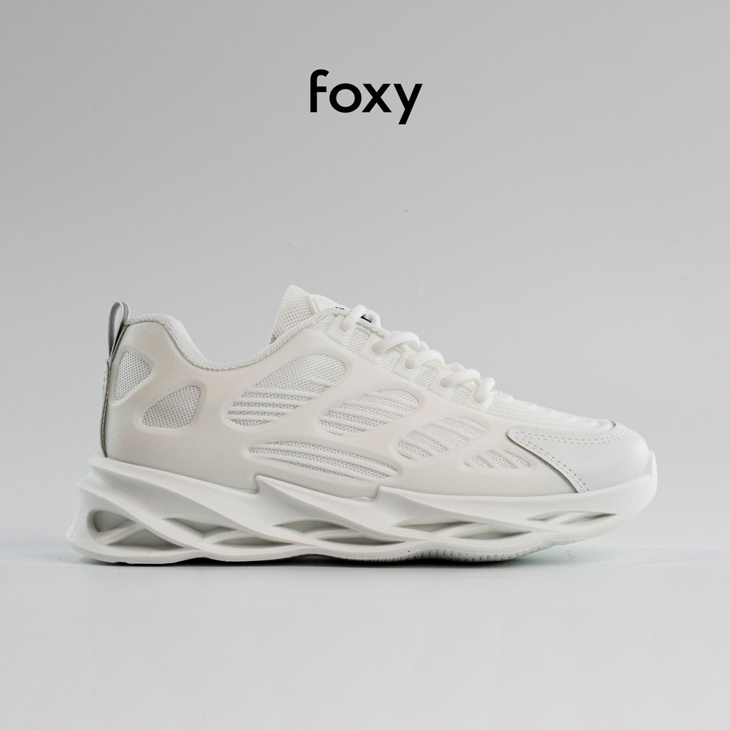 Giày Sneaker Nữ FOXY Màu Trắng Đế Họa Tiết Lượn Sóng - FOX026