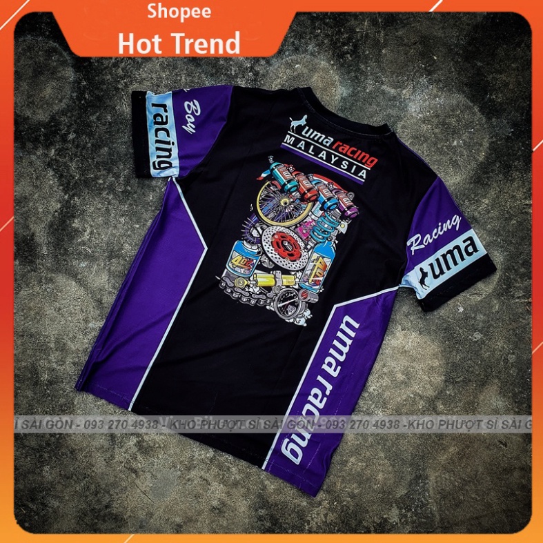 GIỐNG ẢNH - Áo thun KYT Uma Racing đua xe cao cấp - Áo thun nam ngắn tay Biker đua xe RCB co giãn thoáng mát