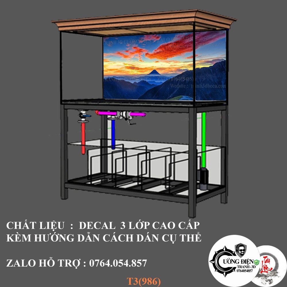 Tranh dán hồ cá thuỷ sinh ,có keo sẵn, nhiều kích thướt chọn lựa