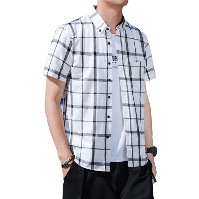 Áo Sơ Mi Tay Ngắn Họa Tiết Sọc Caro Thời Trang Công Sở Cho Nam