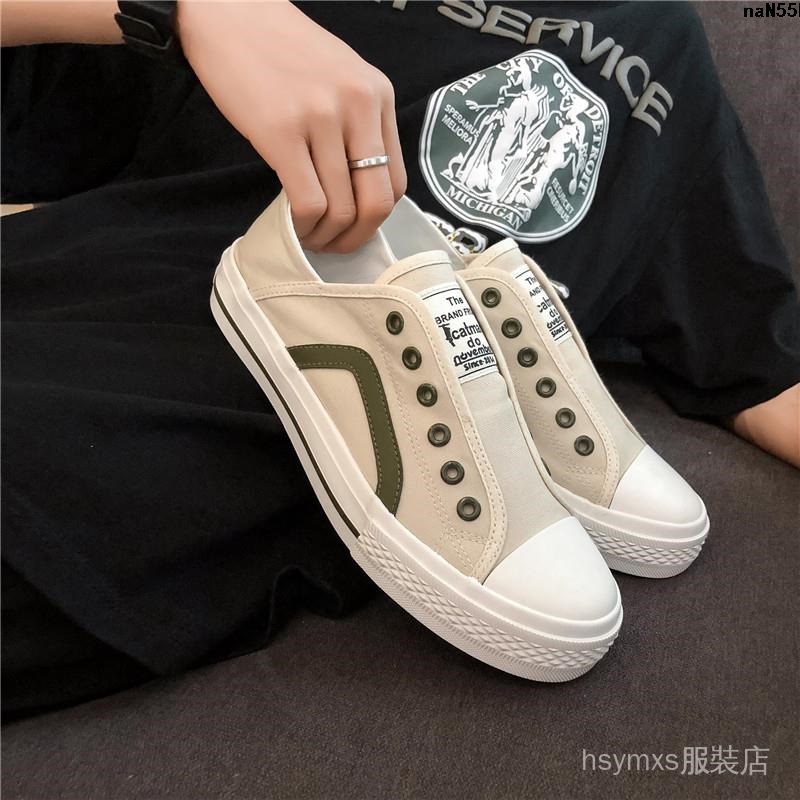 Giày Thể Thao Canvas Nửa Gót Thấp Cho Nam Sinh Dễ Phối Đồ Hợp Thời Trang