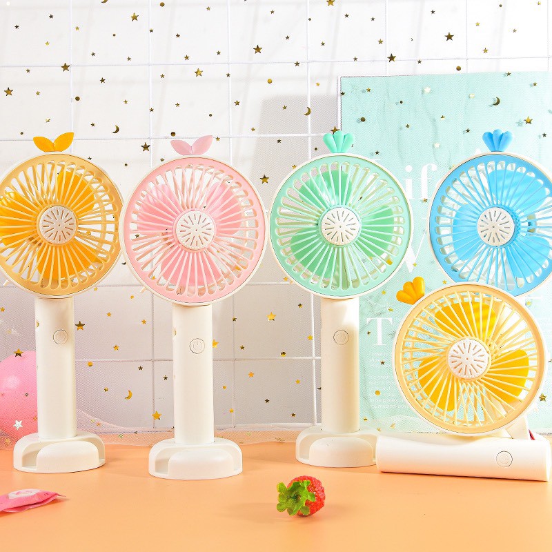 Quạt Mini tích điện tiện lợi có giá để điện thoại để bàn #5