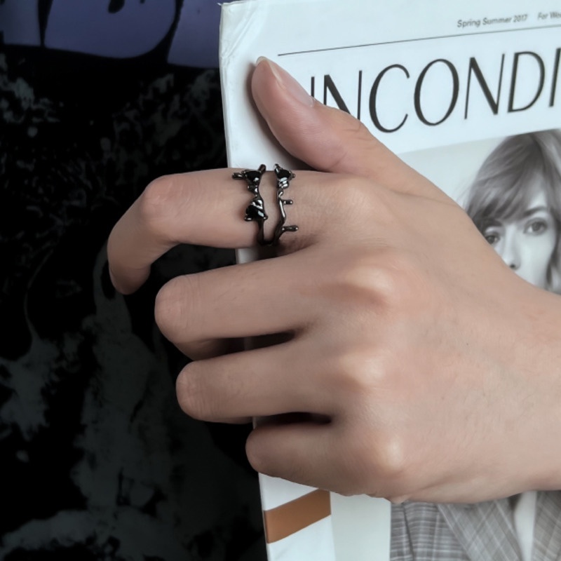 Nhẫn Đeo Tay Thiết Kế Hai Lớp Phong Cách Mới Lạ Cá Tính