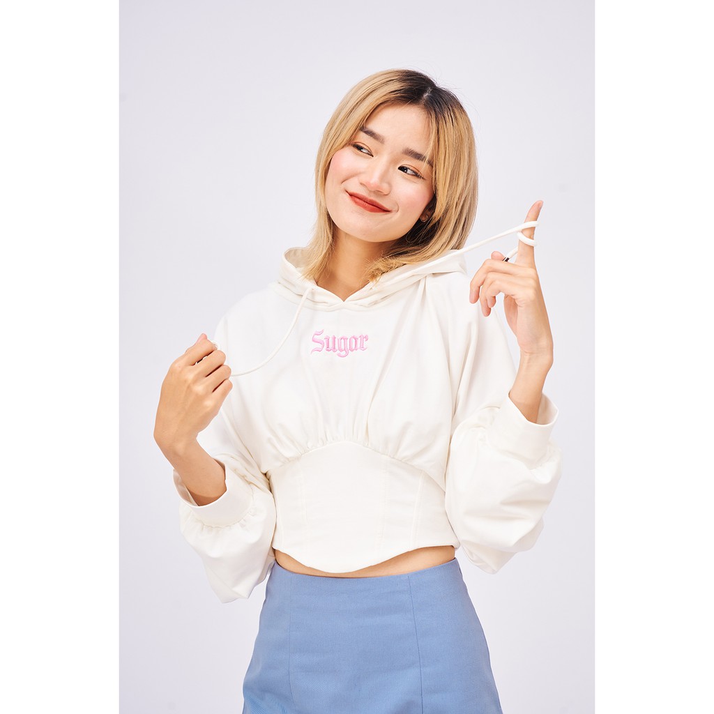 DOTTIE - Áo thun có nón chiết eo T0308
