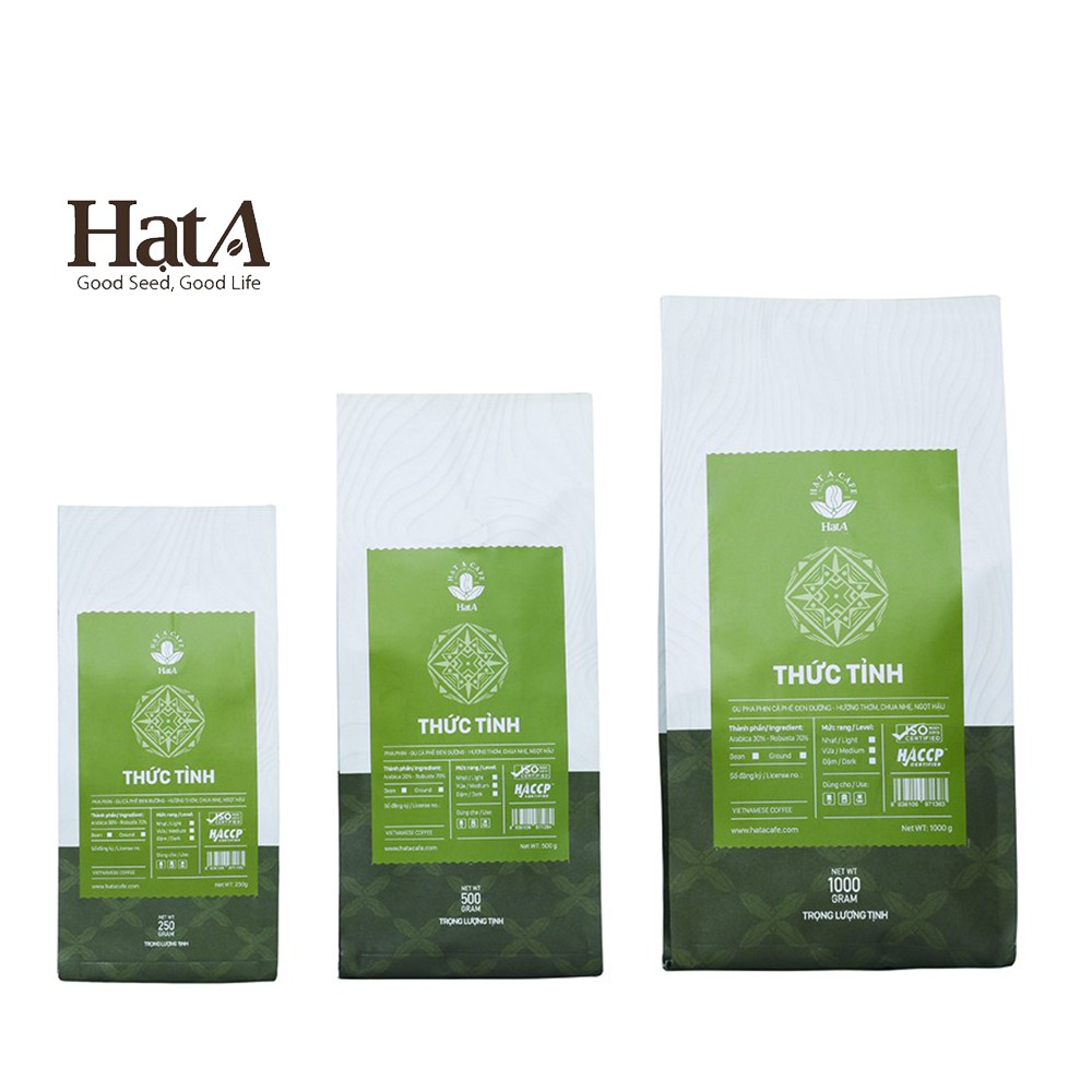 Cà phê pha phin Hạt A Cafe THỨC TỈNH gu cà phê đen đường hương thơm, chua nhẹ, ngọt hậu 250g/500g/1000g