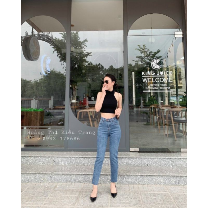 Quần jean trơn ống đứng hàng QCL1