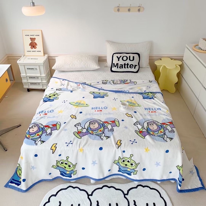 Chăn Tuyết Thu Đông Tiện Lợi, Hoạ Tiết DS Dễ Thương (shinbedding)