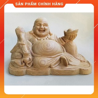 Tượng Di Lạc Trang Trí Ô Tô gỗ bách xanh