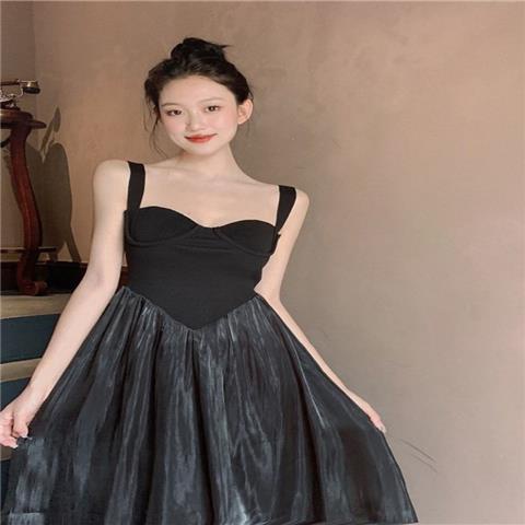 Đầm Hai Dây Phong Cách retro Pháp Thời Trang Cao Cấp Cho Nữ
