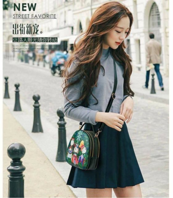 Balo họa tiết 3 cô gái rừng xanh Nga