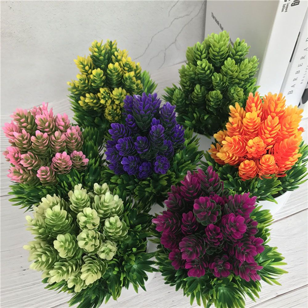 Chậu cây giả mini bằng nhựa nhiều màu dùng trang trí nhà cửa / tiệc cưới