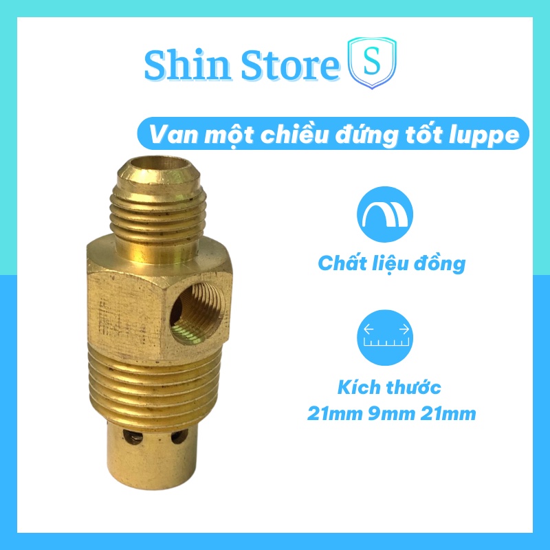 Van một chiều đứng tốt (luppe) máy nén khí xài dây curoa(ren 21mm)chất liệu Đồng - Bảo Nhật - BảoGroup