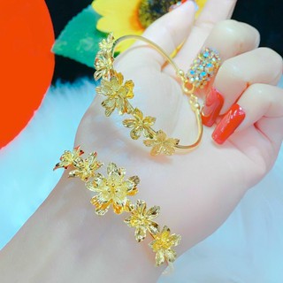 Vòng Tay Nữ Cưới Hoa Mai Vàng - Lắc Tay Nữ Đẹp - Đủ Size, Bền Màu, Không Đen Không Ngứa