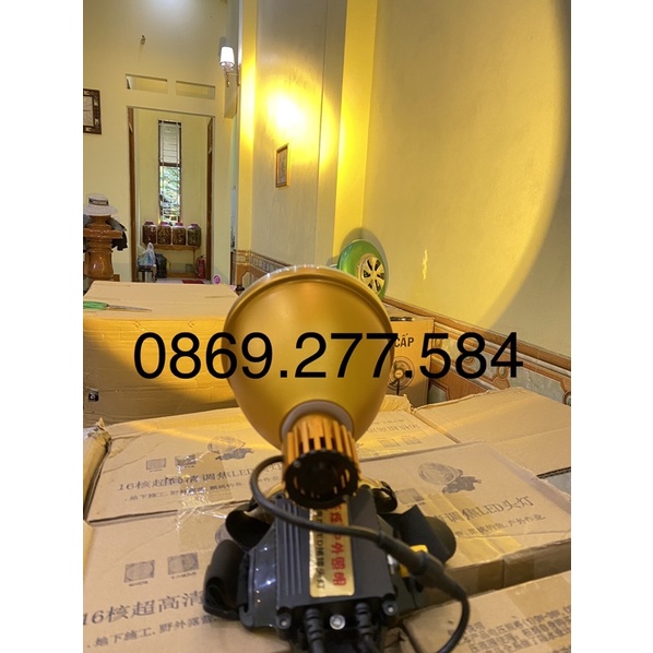 Đèn pin siêu sáng đèn kẹp bình ác quy  P160 tích hợp 3 màu ánh sáng trong 1 đèn chóa đèn 13.5cm